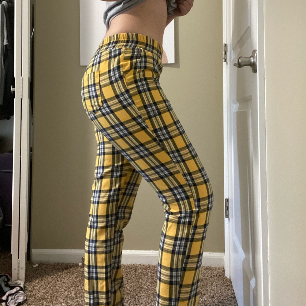 Yellow plaid pants